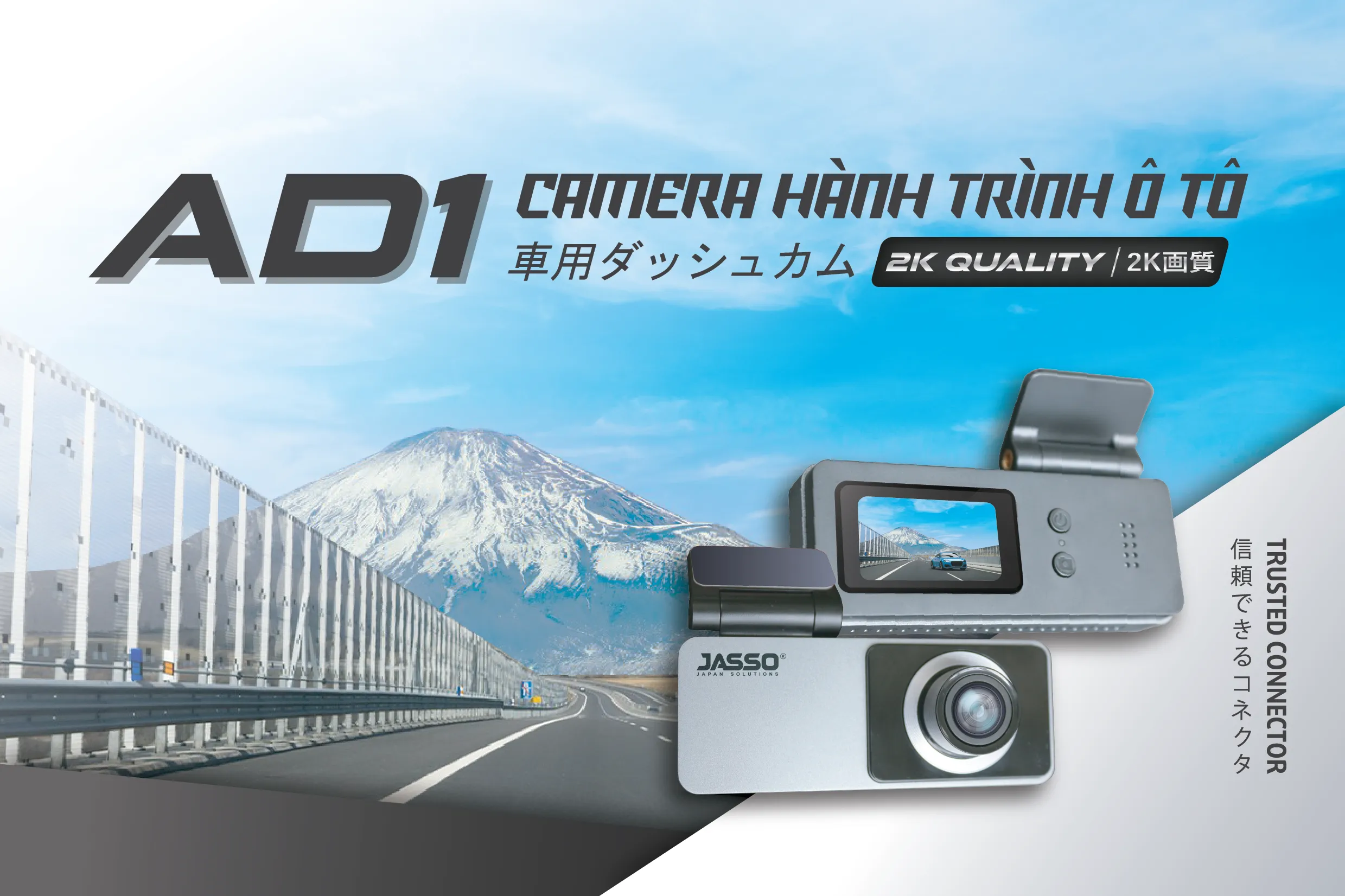 CAMERA HÀNH TRÌNH QUAY TRƯỚC 2K JAS-AD1